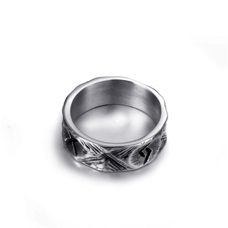 Text Symbol Viking Band Unique Mens Rings