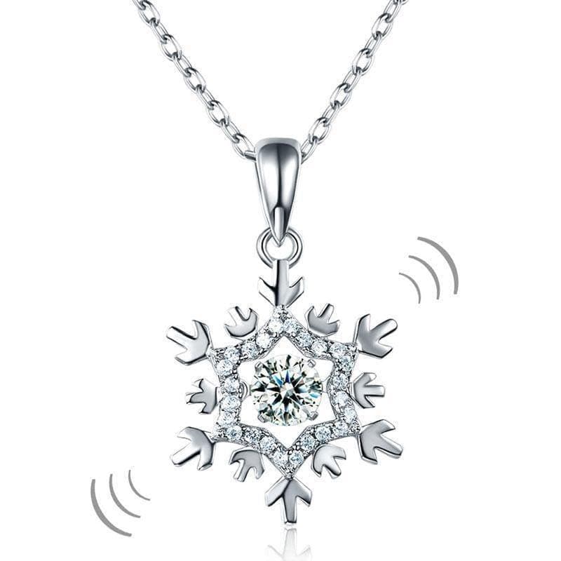 Wee Luxury Silver Necklaces 18" (45.7 cm) including the clasp / Silver Dancing Stone Snowflake Sterling Silver Necklace