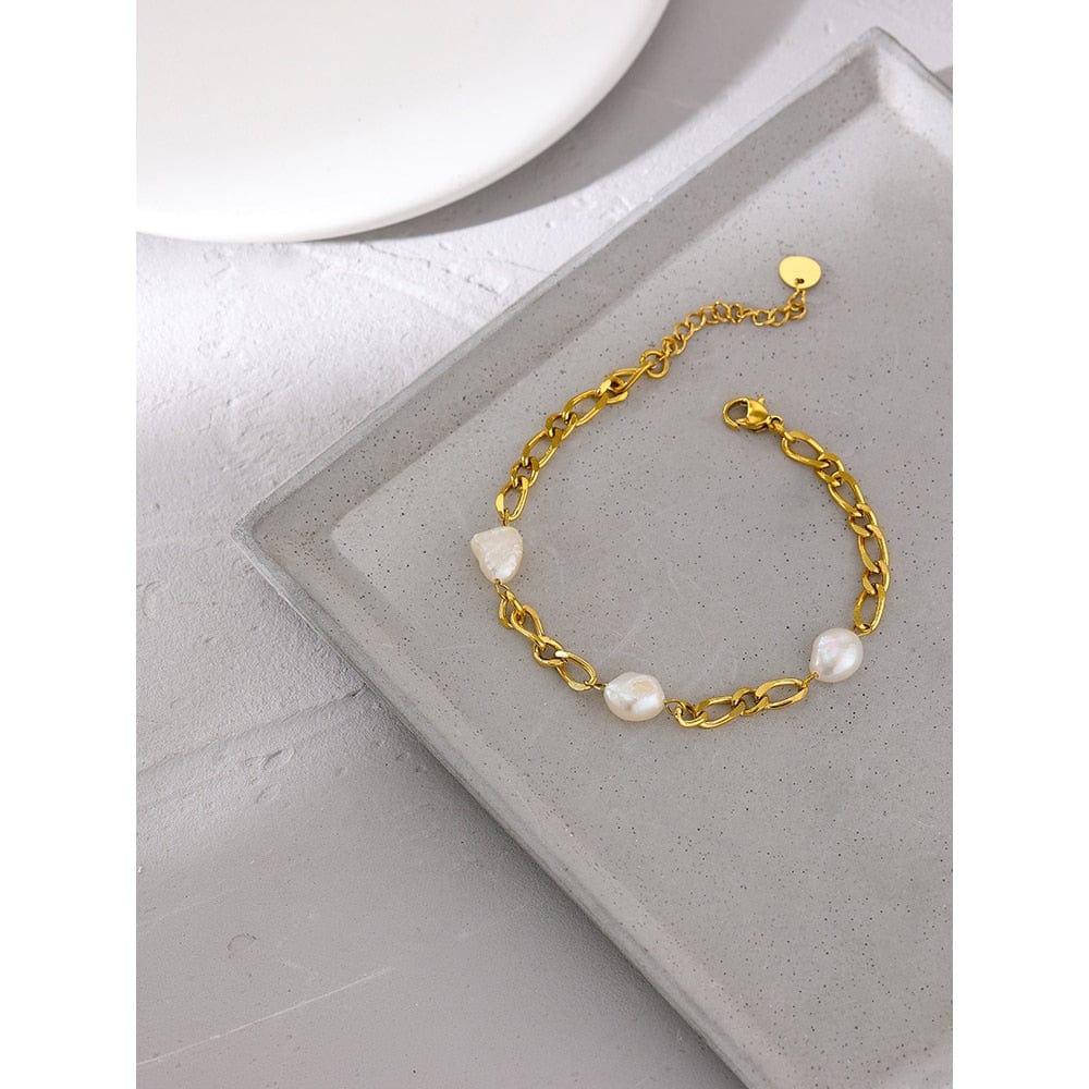 Elegant Natural Pearl Chain Bracelet For Ladies