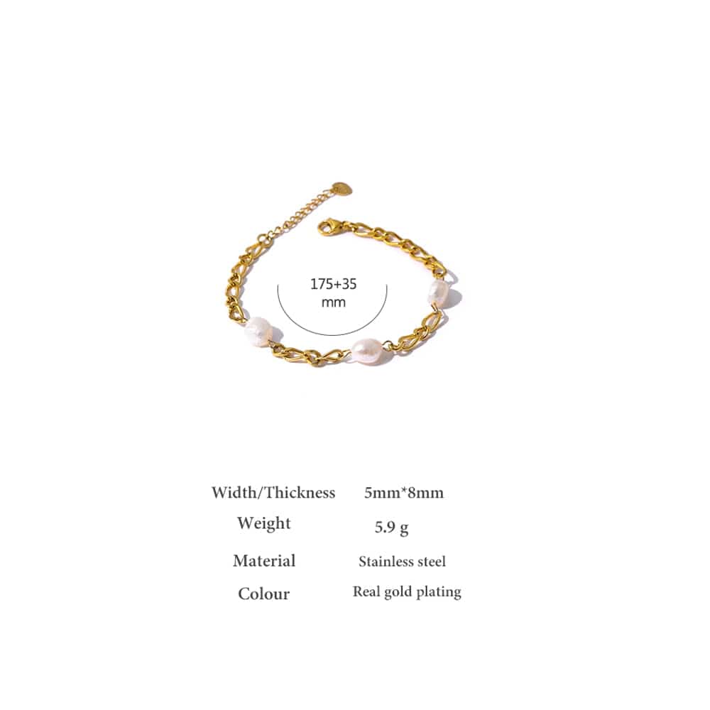 Elegant Natural Pearl Chain Bracelet For Ladies