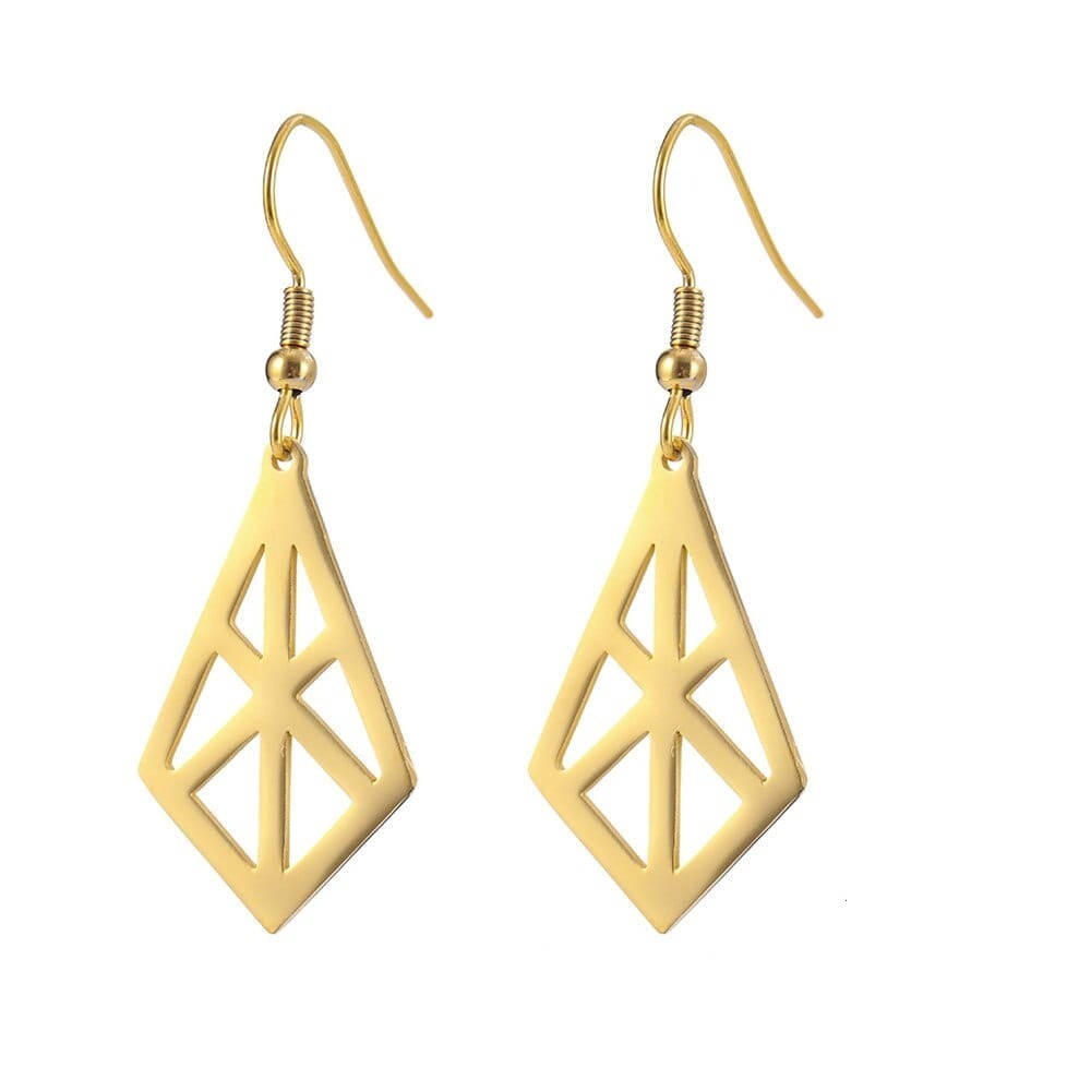 Geometric Dangle Unique Earrings For Women 1 Gold 16.99mm*44mm