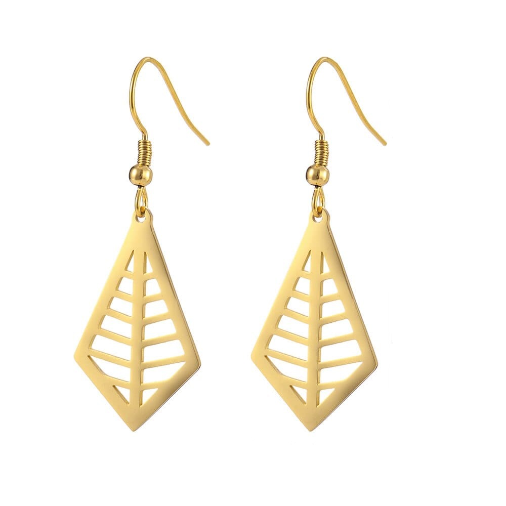 Geometric Dangle Unique Earrings For Women 3 Gold 16.99mm*44mm