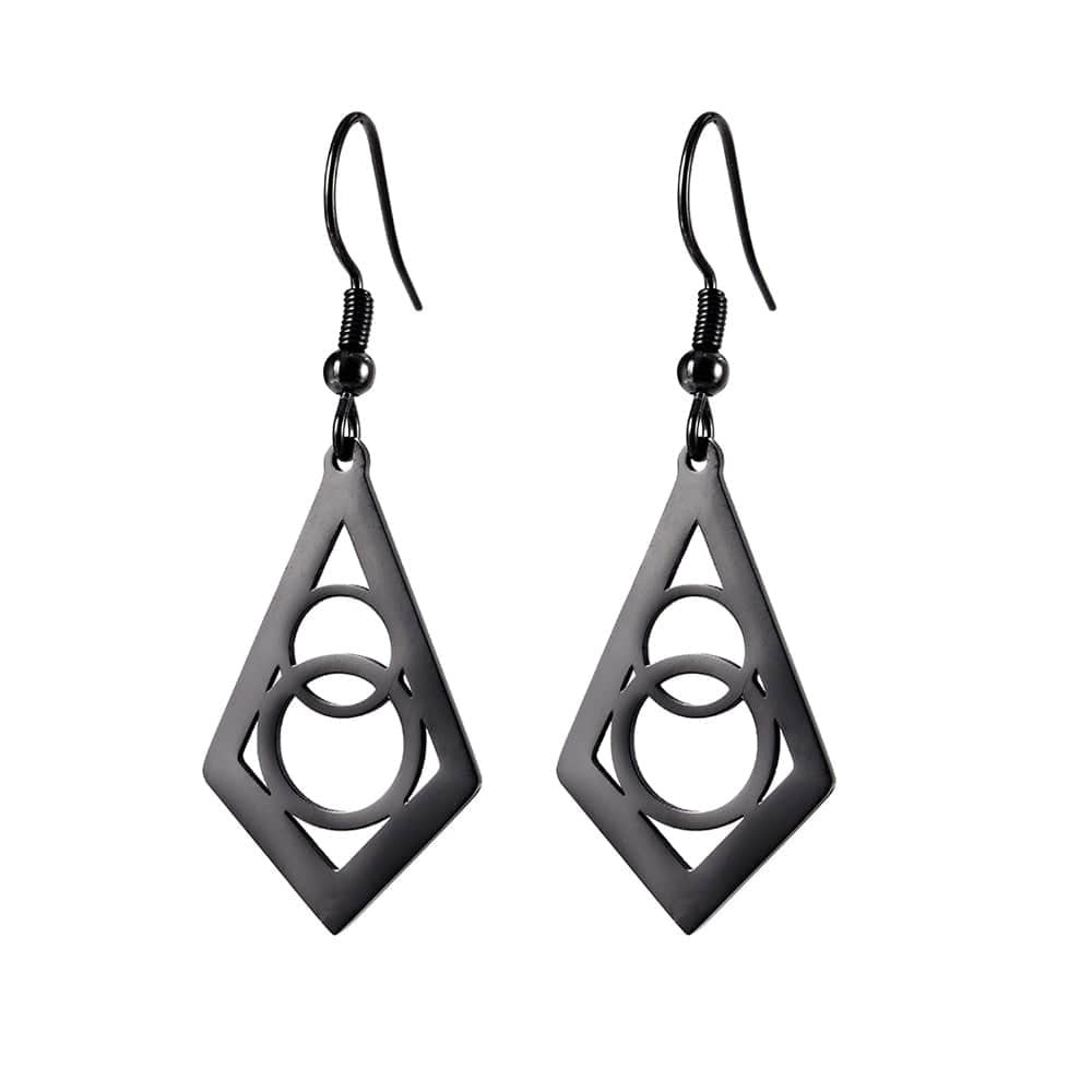 Geometric Dangle Unique Earrings For Women 4 Black 16.99mm*44mm