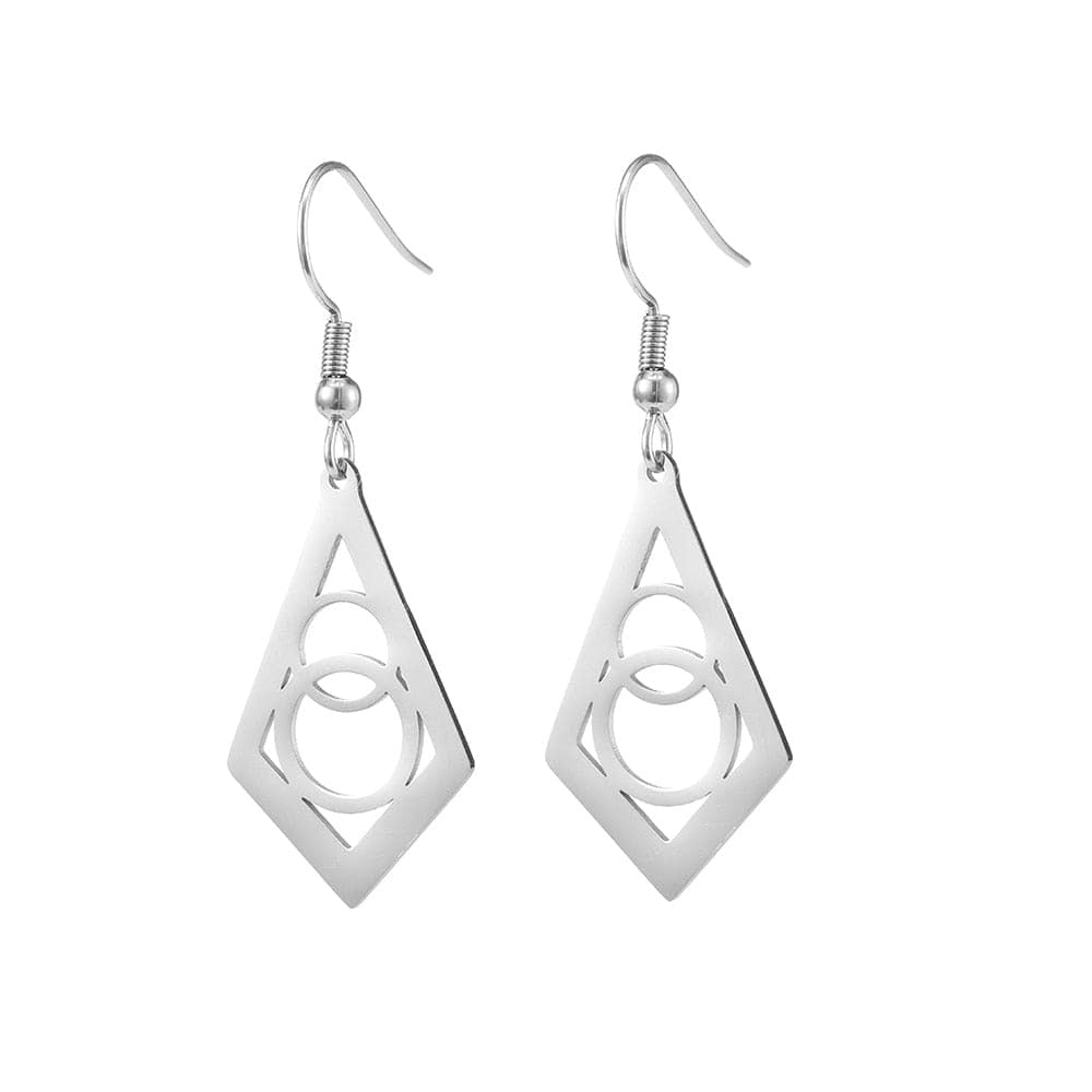 Geometric Dangle Unique Earrings For Women 4 Steel 16.99mm*44mm