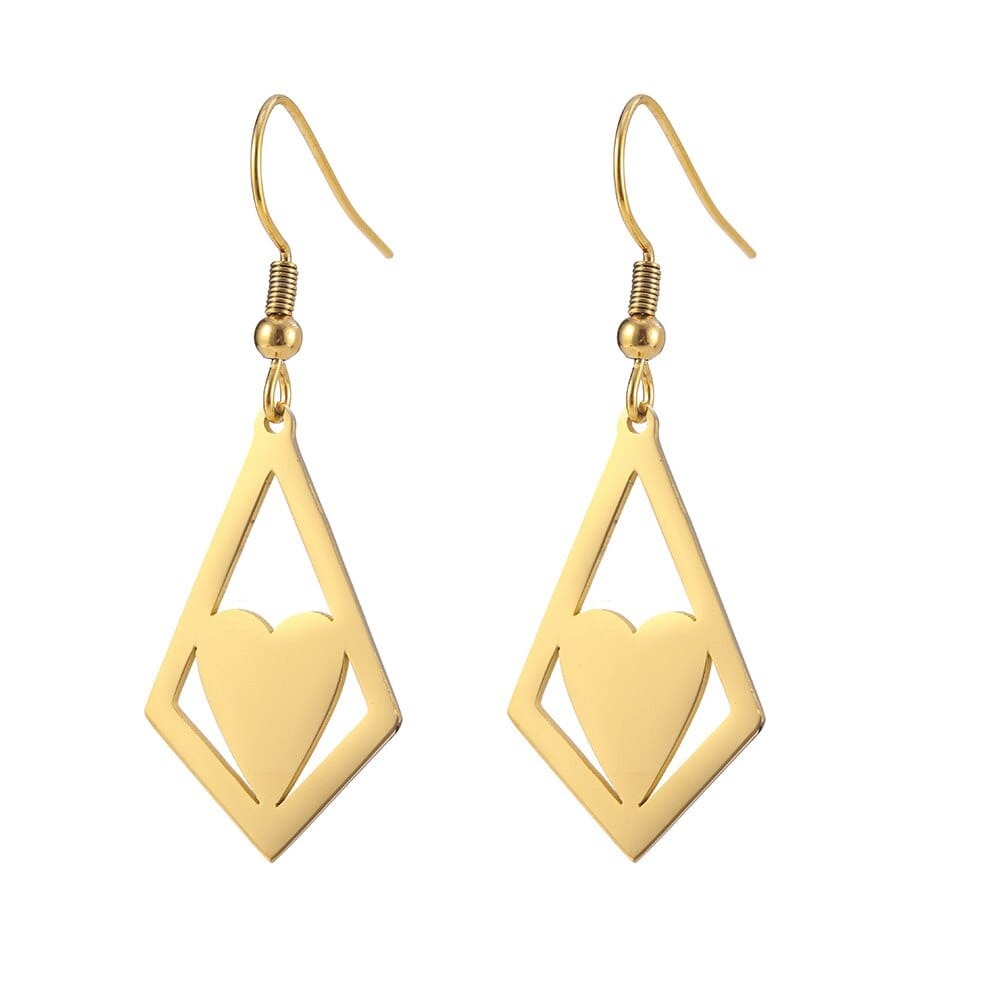 Geometric Dangle Unique Earrings For Women 6 Gold 16.99mm*44mm
