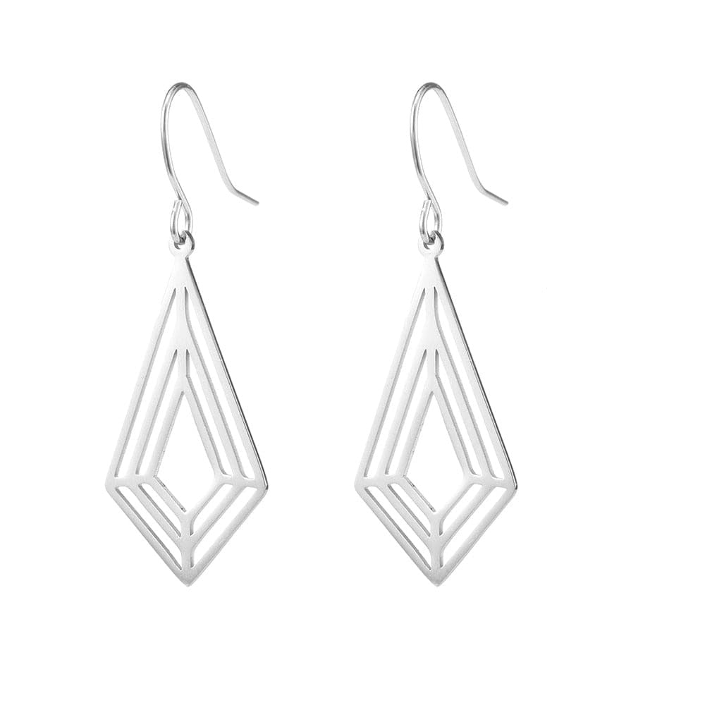 Geometric Dangle Unique Earrings For Women 7 Steel 16.99mm*44mm