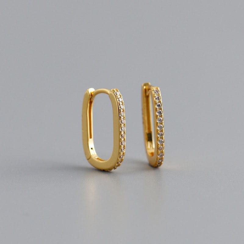 U Shape Hoop Vintage Earrings For Women gold