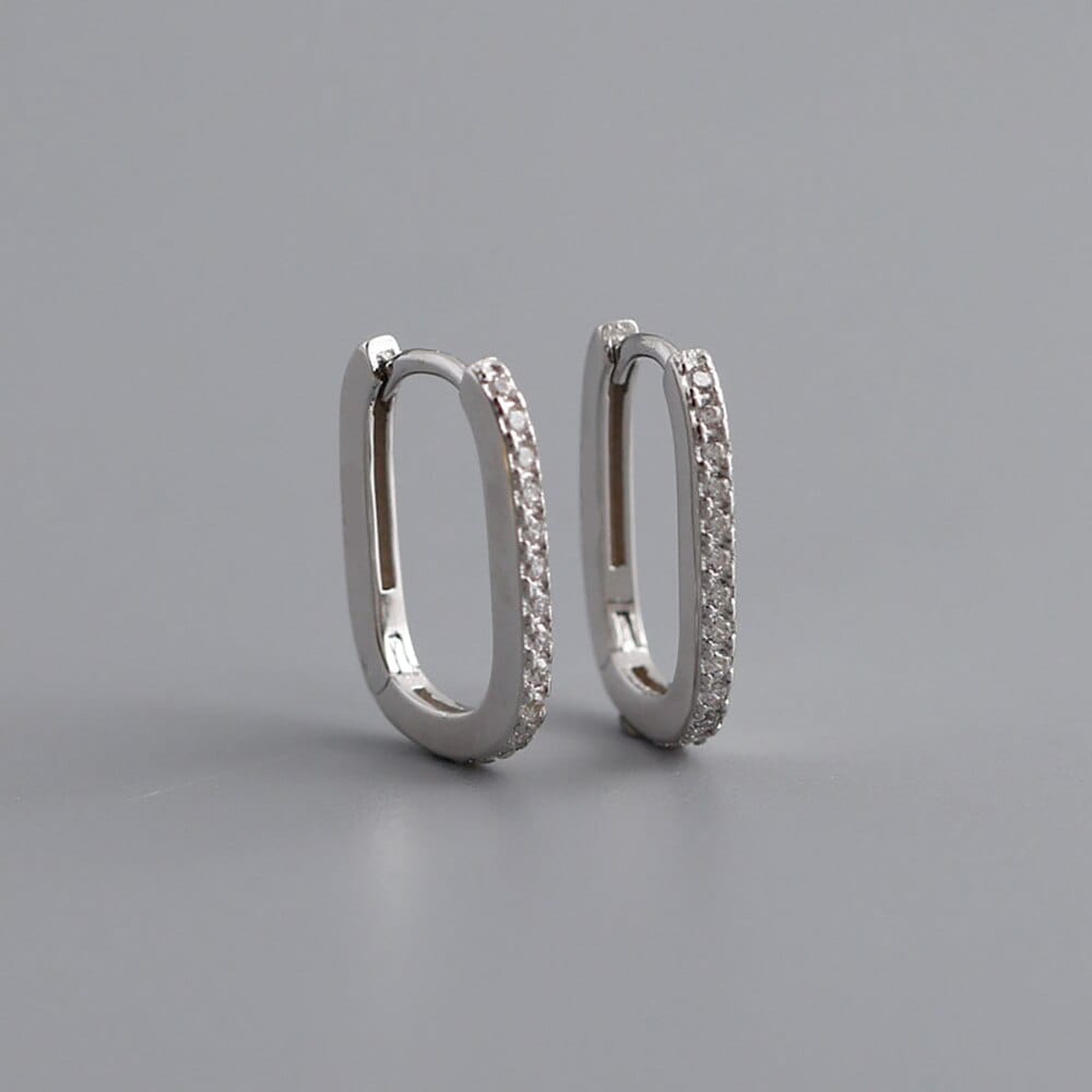 U Shape Hoop Vintage Earrings For Women silver