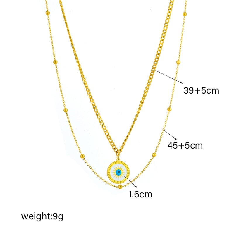 Sun Eye Women Choker Chain Link Necklace