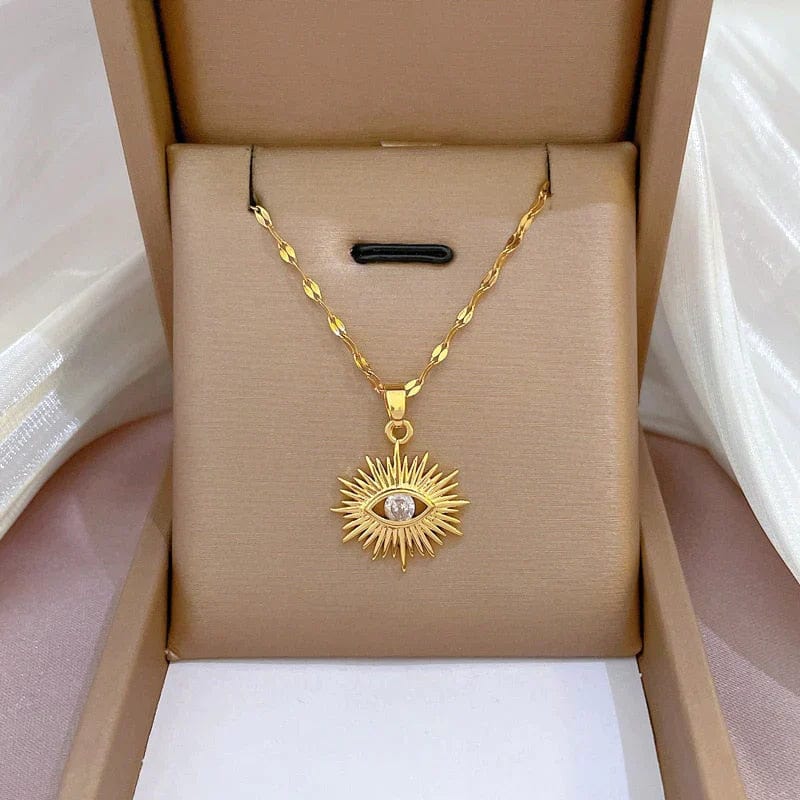 Zirconia Sunlight Evil Eye Necklaces For Women