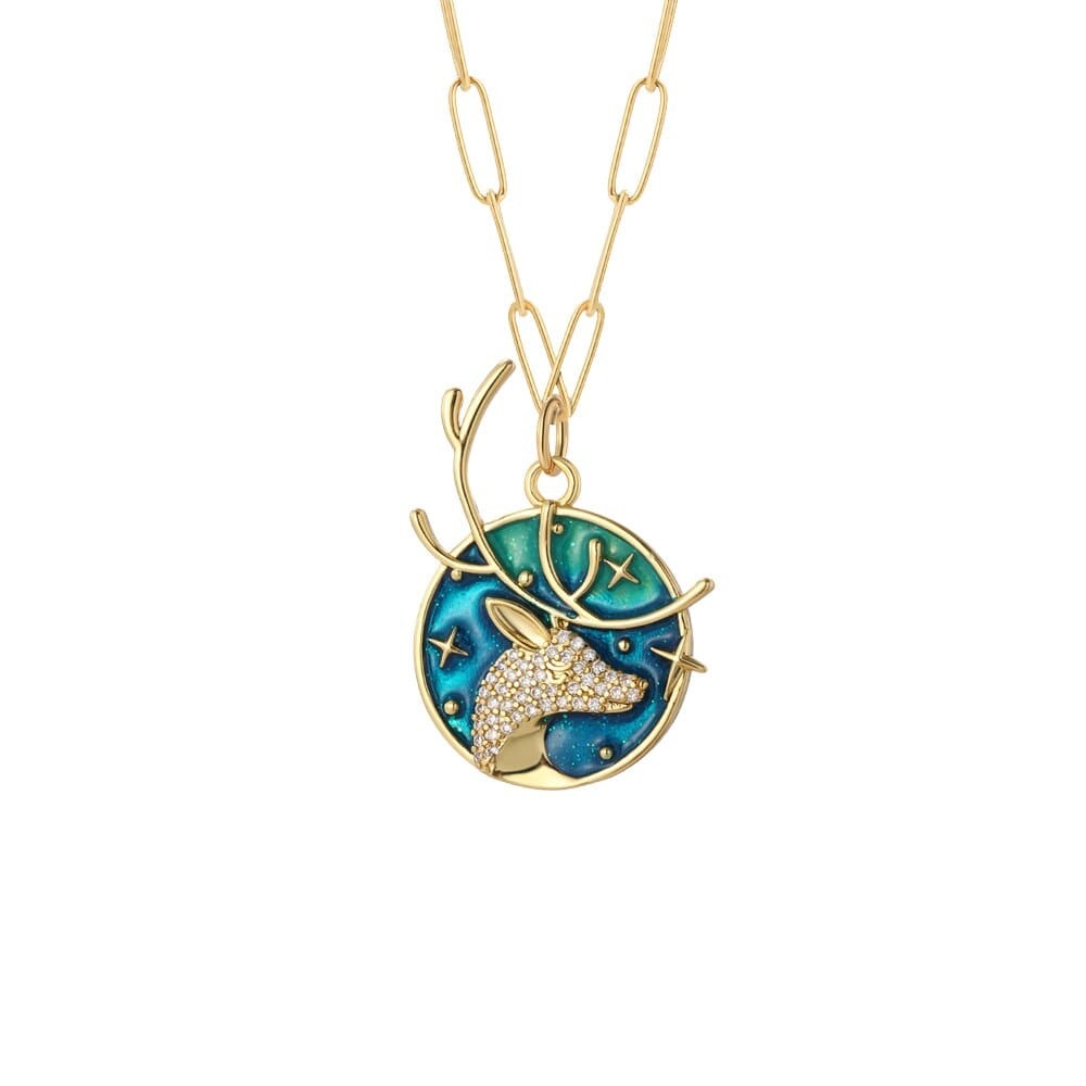 Cute Deer Moon Star Sun Charm Necklace G3