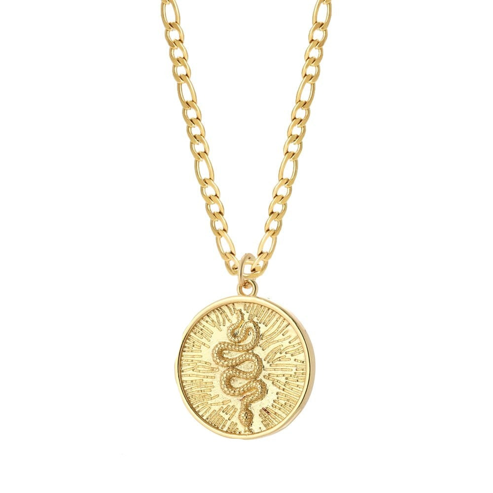 Punk Vintage Coin Stainless Steel Necklace G2 45cm