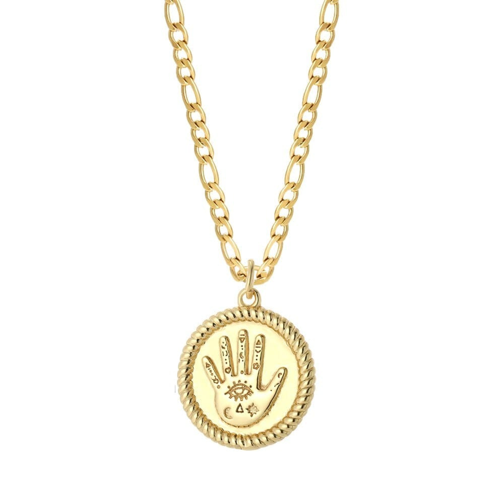 Punk Vintage Coin Stainless Steel Necklace G5 45cm