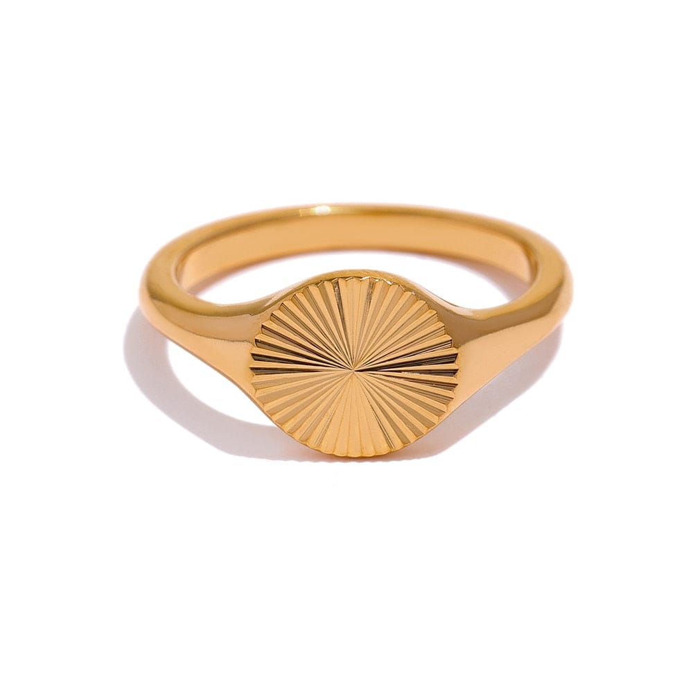 Golden Geometric Unique Rings For Women Gold