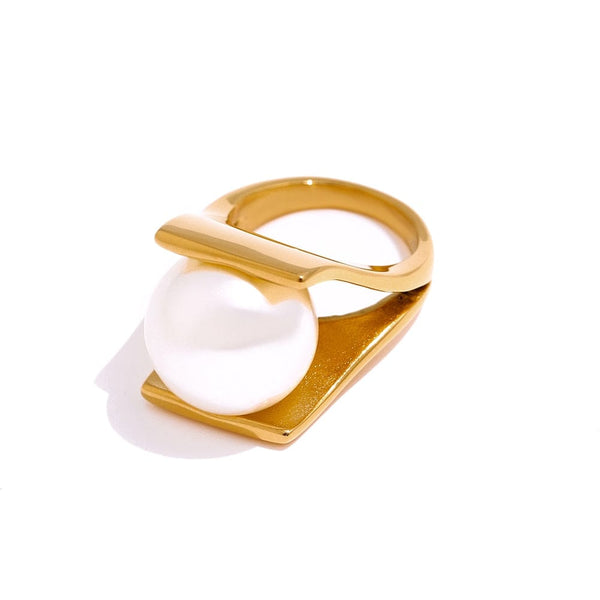 Elegant Imitation Pearl Ring For Women Gold