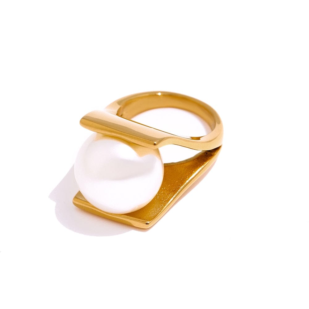 Elegant Imitation Pearl Ring For Women Gold