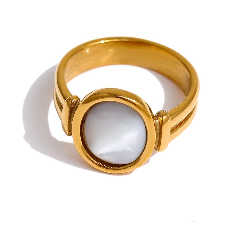 Natural Shell Unique Rings For Women Gold