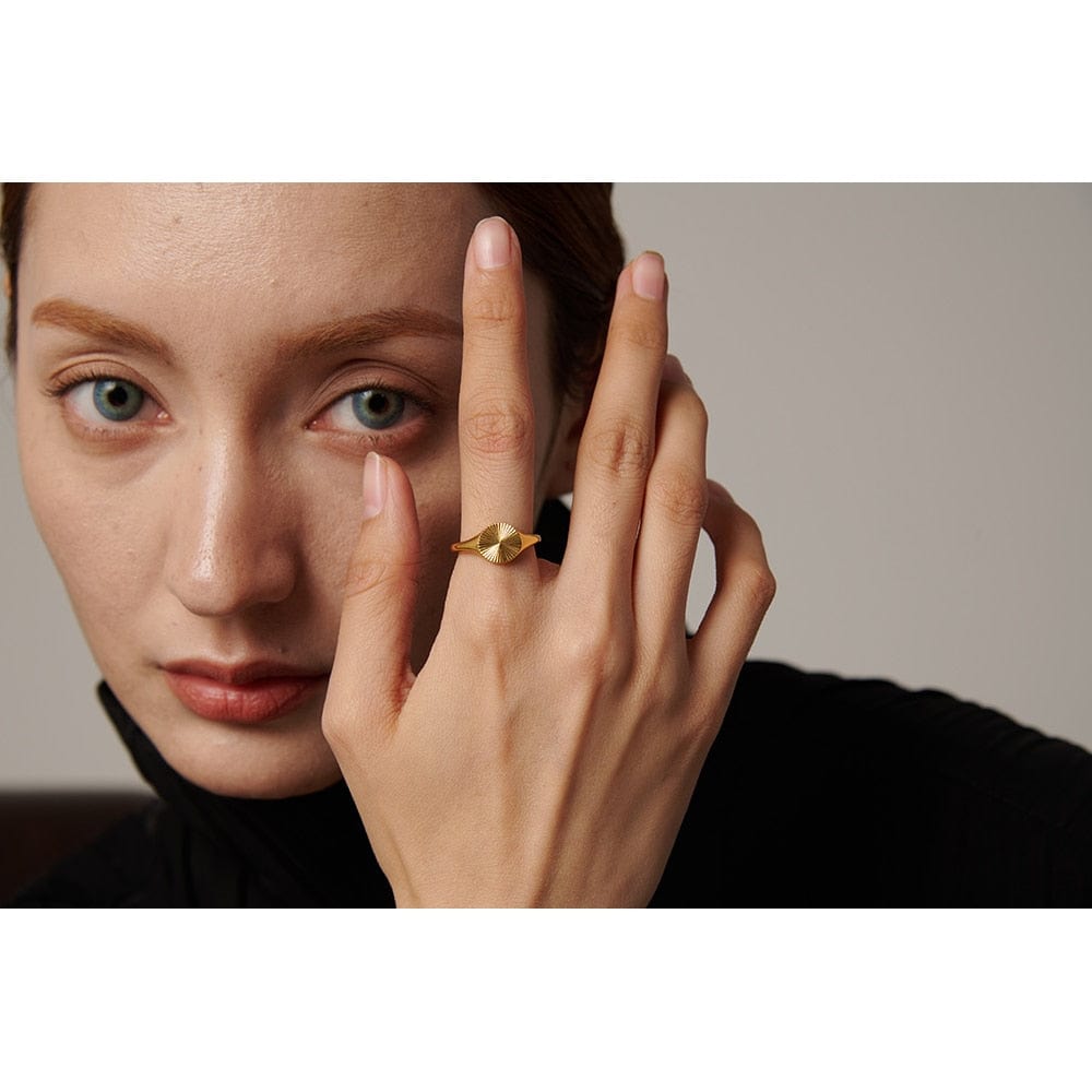 Golden Geometric Unique Rings For Women