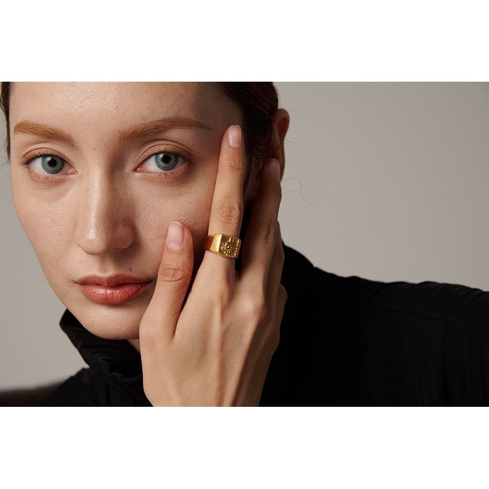 Geometric Sun Abstract Vintage Rings For Women