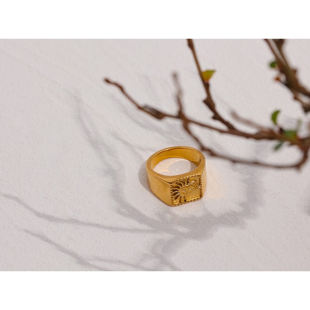 Geometric Sun Abstract Vintage Rings For Women