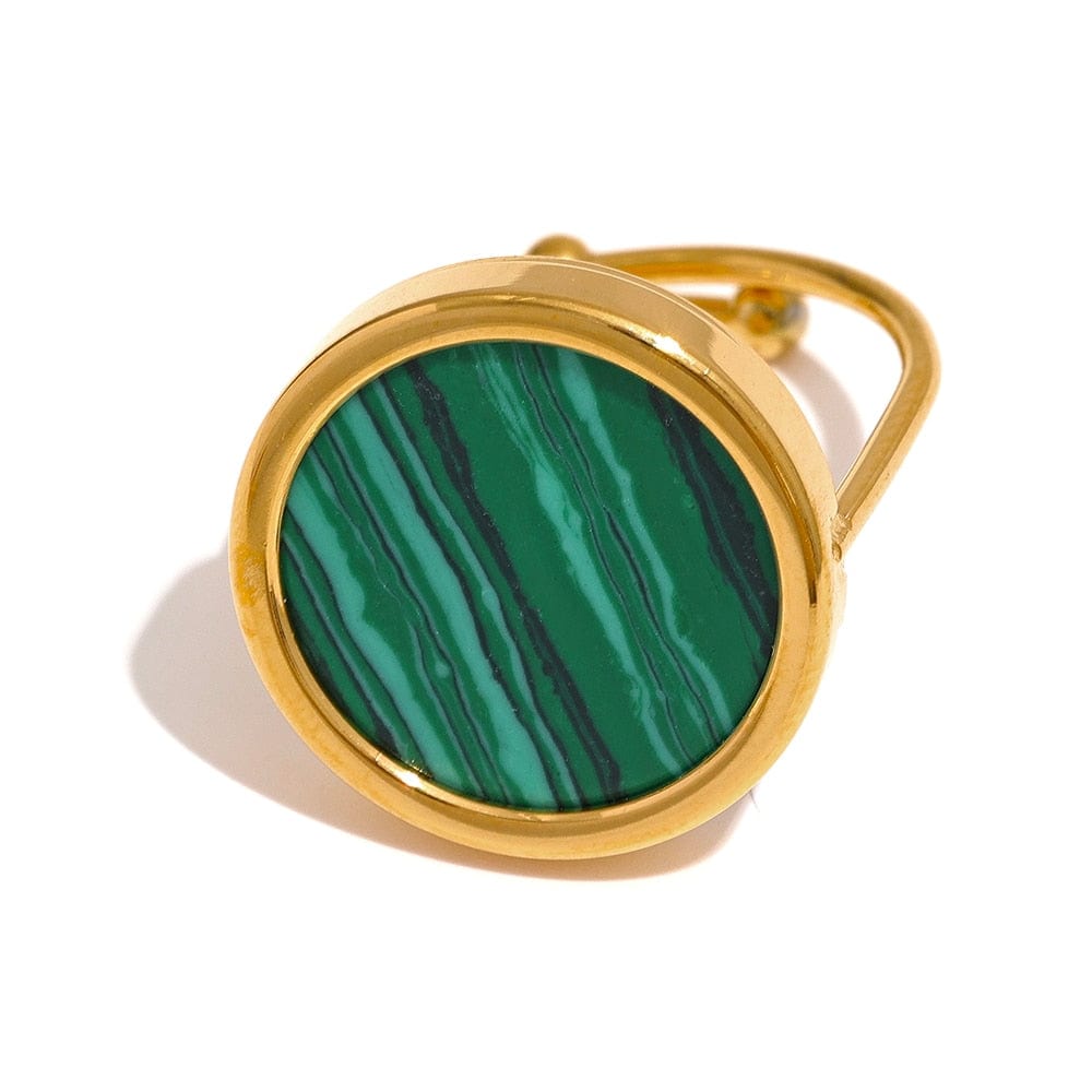 Stone Adjustable Stainless Steel Rings Adjustable Green