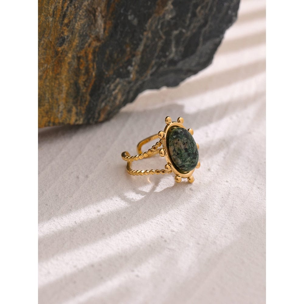 Stunning Green Stone African Turquoise Ring