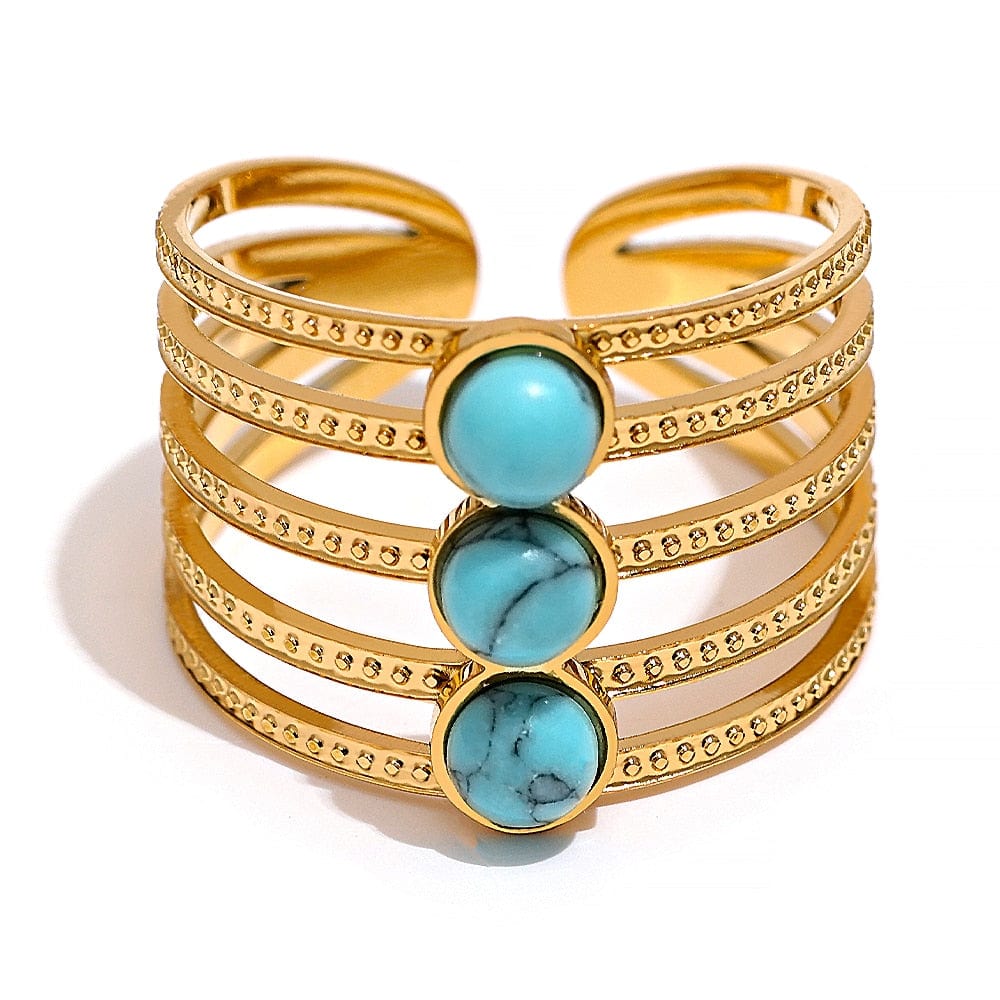 Women's Bohemia Natural Stone Turquoise Ring Rings