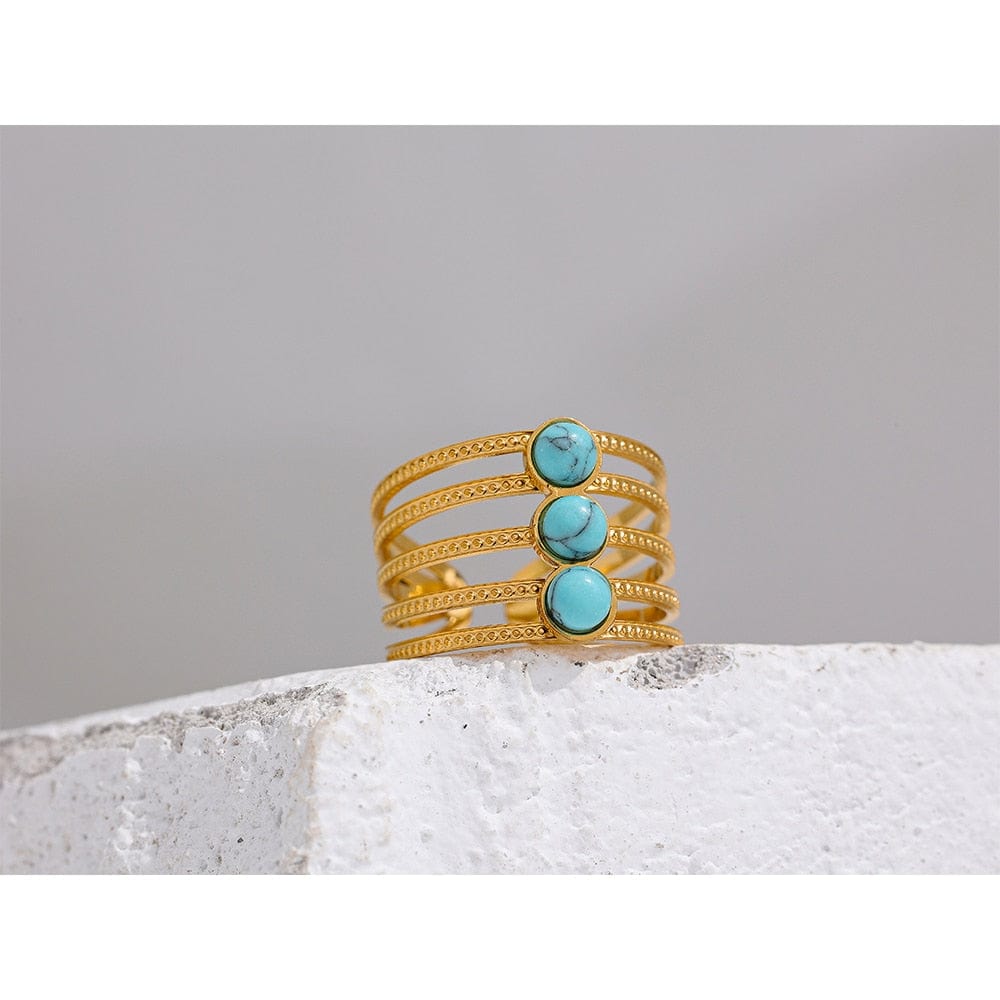 Women's Bohemia Natural Stone Turquoise Ring