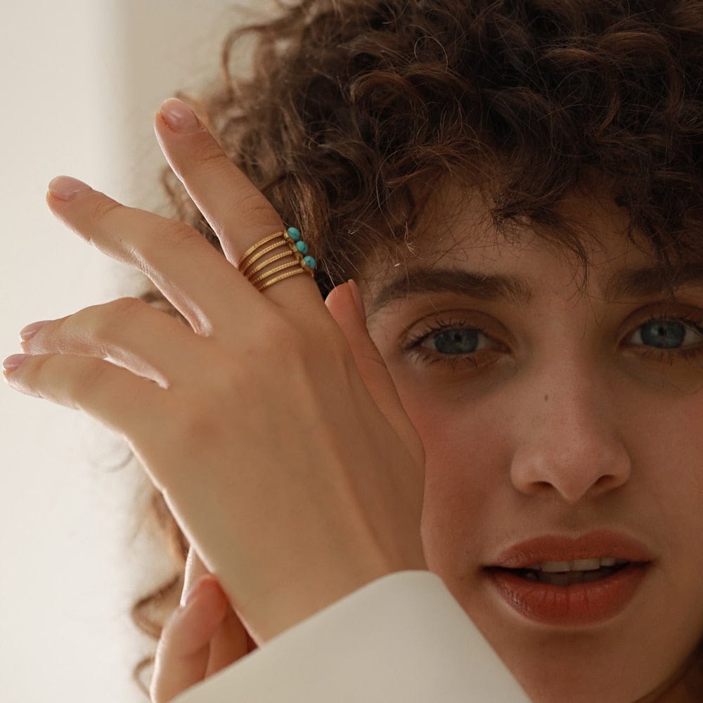 Women's Bohemia Natural Stone Turquoise Ring