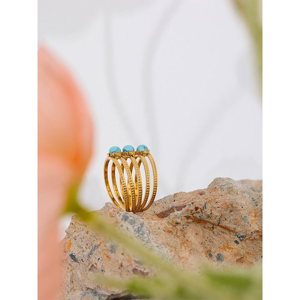 Women's Bohemia Natural Stone Turquoise Ring