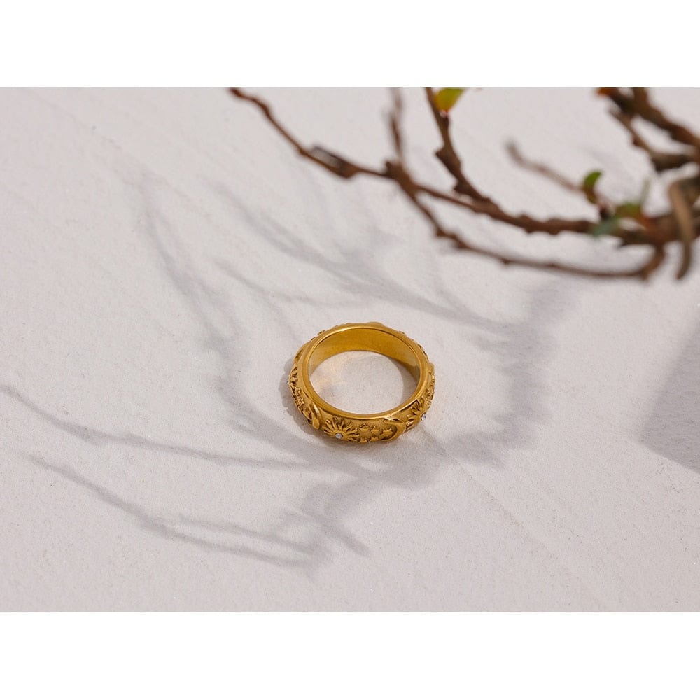 Stylish Celestial Sun Star Moon Ring